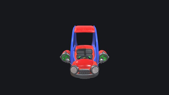 Retro Sci-fi Car 3D Model