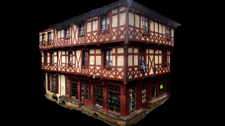 Maison à pans de bois 3D Model
