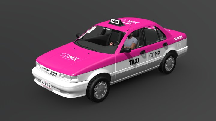 Taxi CDMX - Nissan Tsuru 3D Model