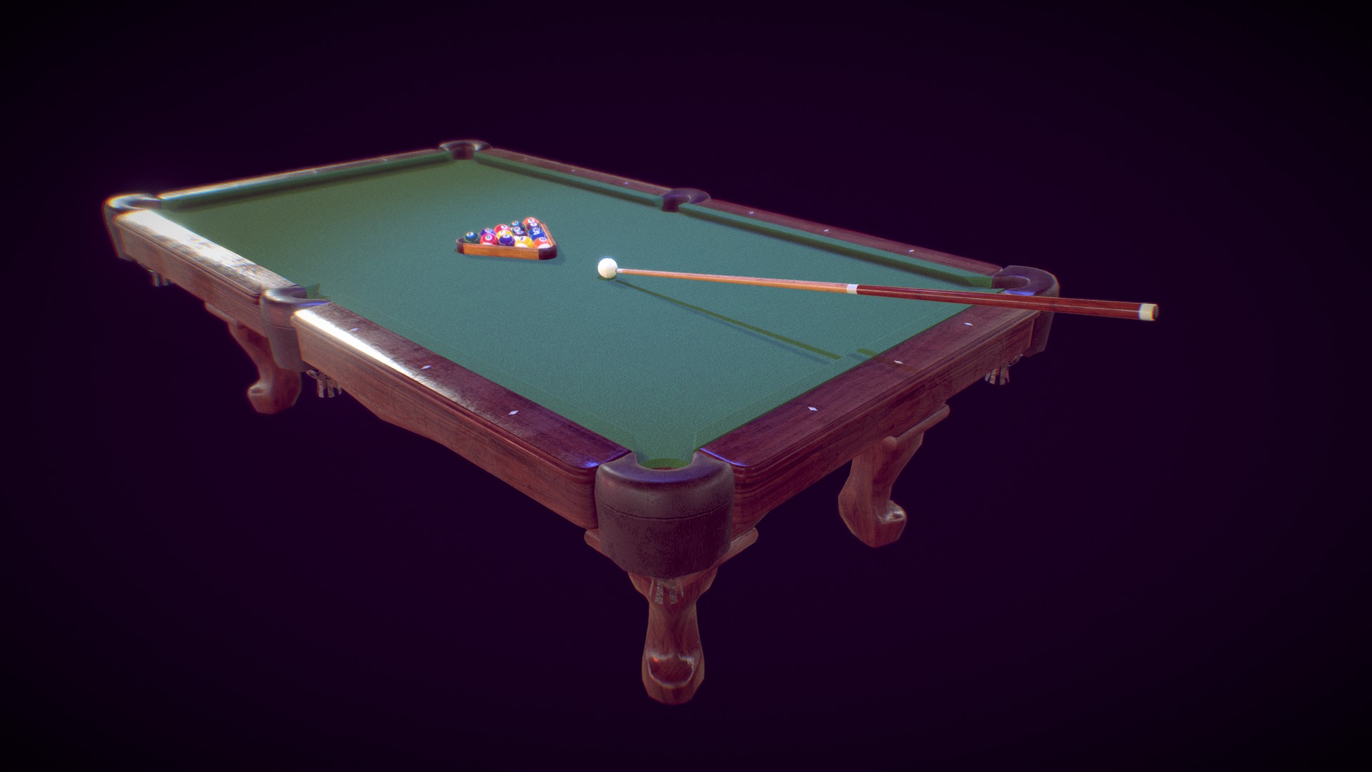 3D model Billiard Game Kit - This is a 3D model of the Billiard Game Kit. The 3D model is about a pool table with a pool table.