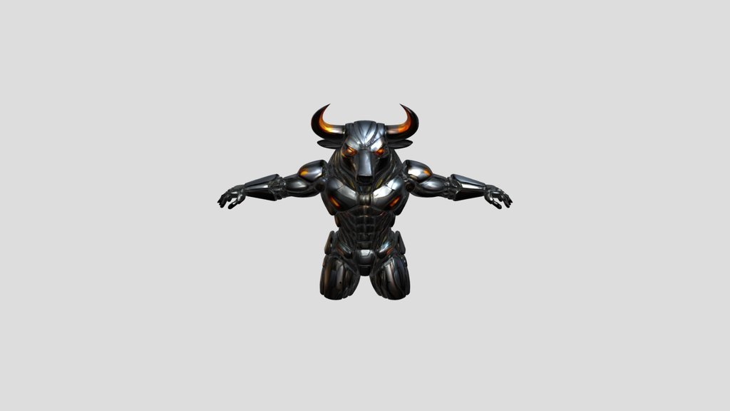 Bull-headed robotic warrior