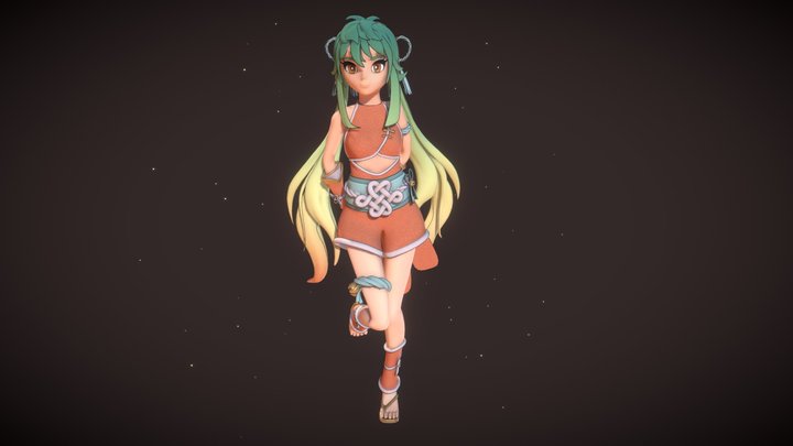 Anime / Genshin Inspired Girl 3D Model
