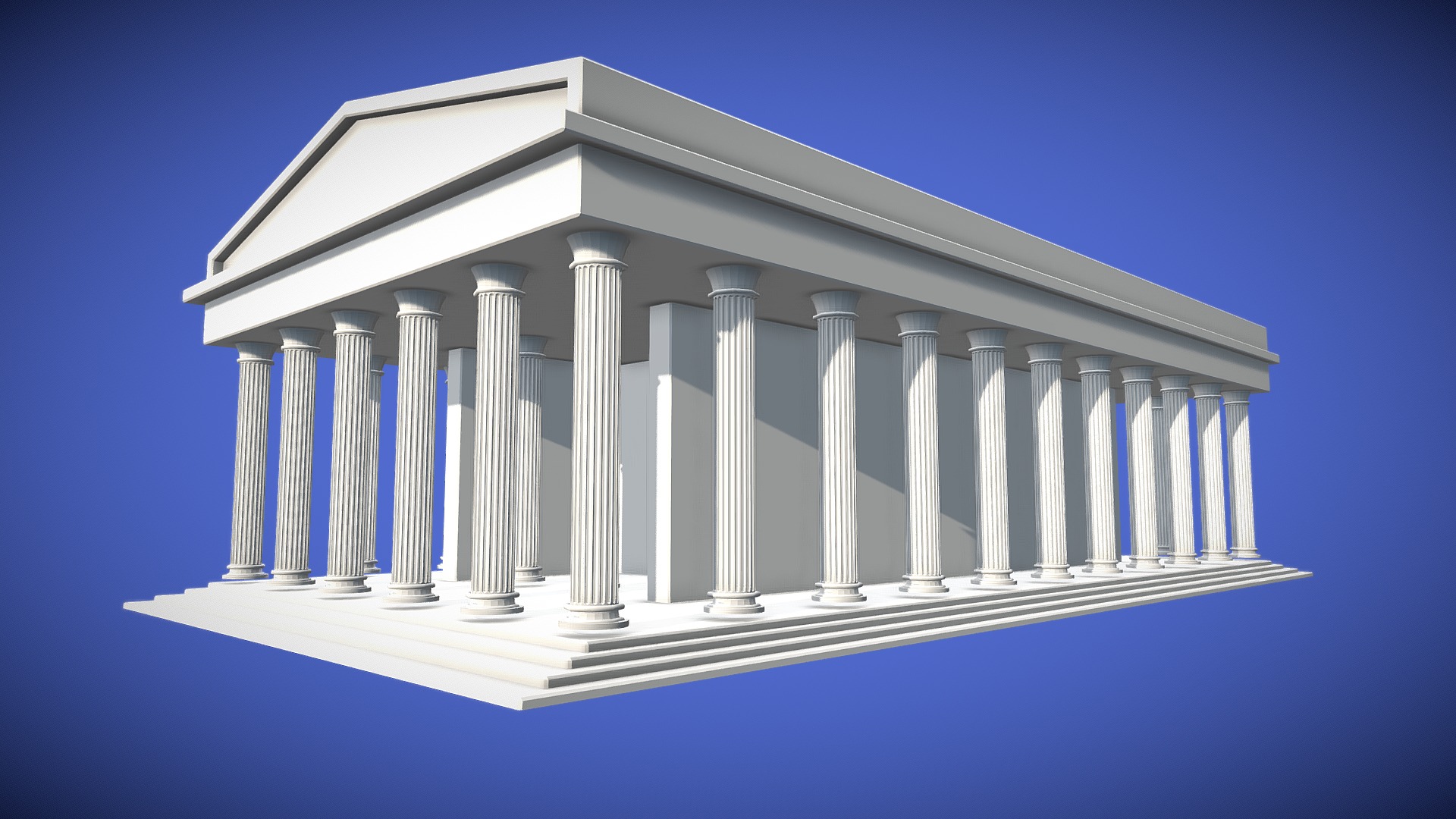 3D model Greek temple - This is a 3D model of the Greek temple. The 3D model is about a white building with columns.