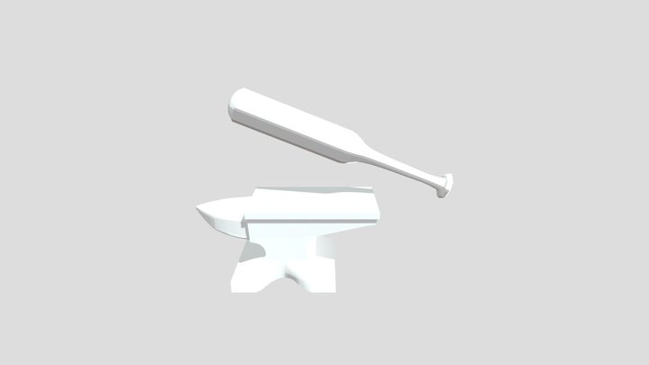 Anvil And Bat 3D Model