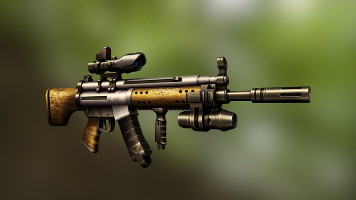 Easter Assault Rifle, Deer Hunter 2014 3D Model