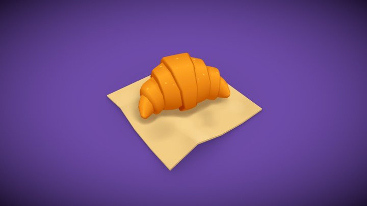 Low Poly Croissant on Paper