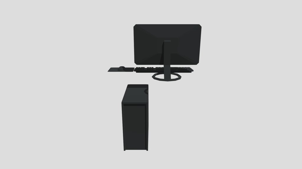 Low poly PC Computer