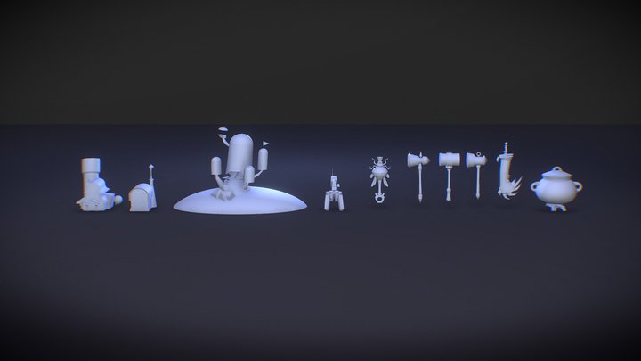 HW XYZ Blocking Scene 3D Model
