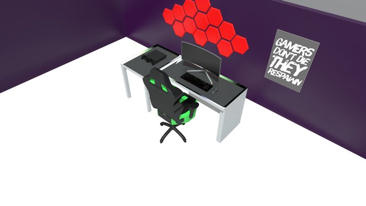 Gaming setup 3D Model