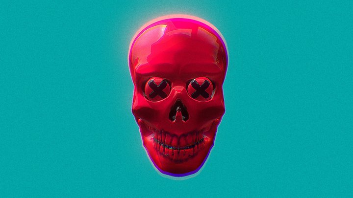 Funky Skull 3D Model