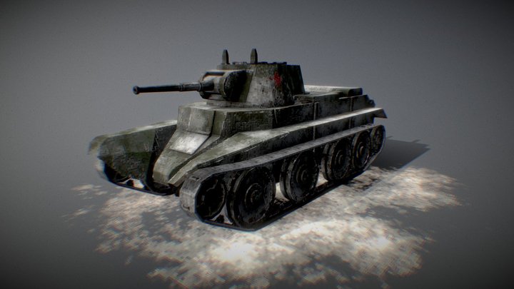 Pixelated tank BT-7 3D Model