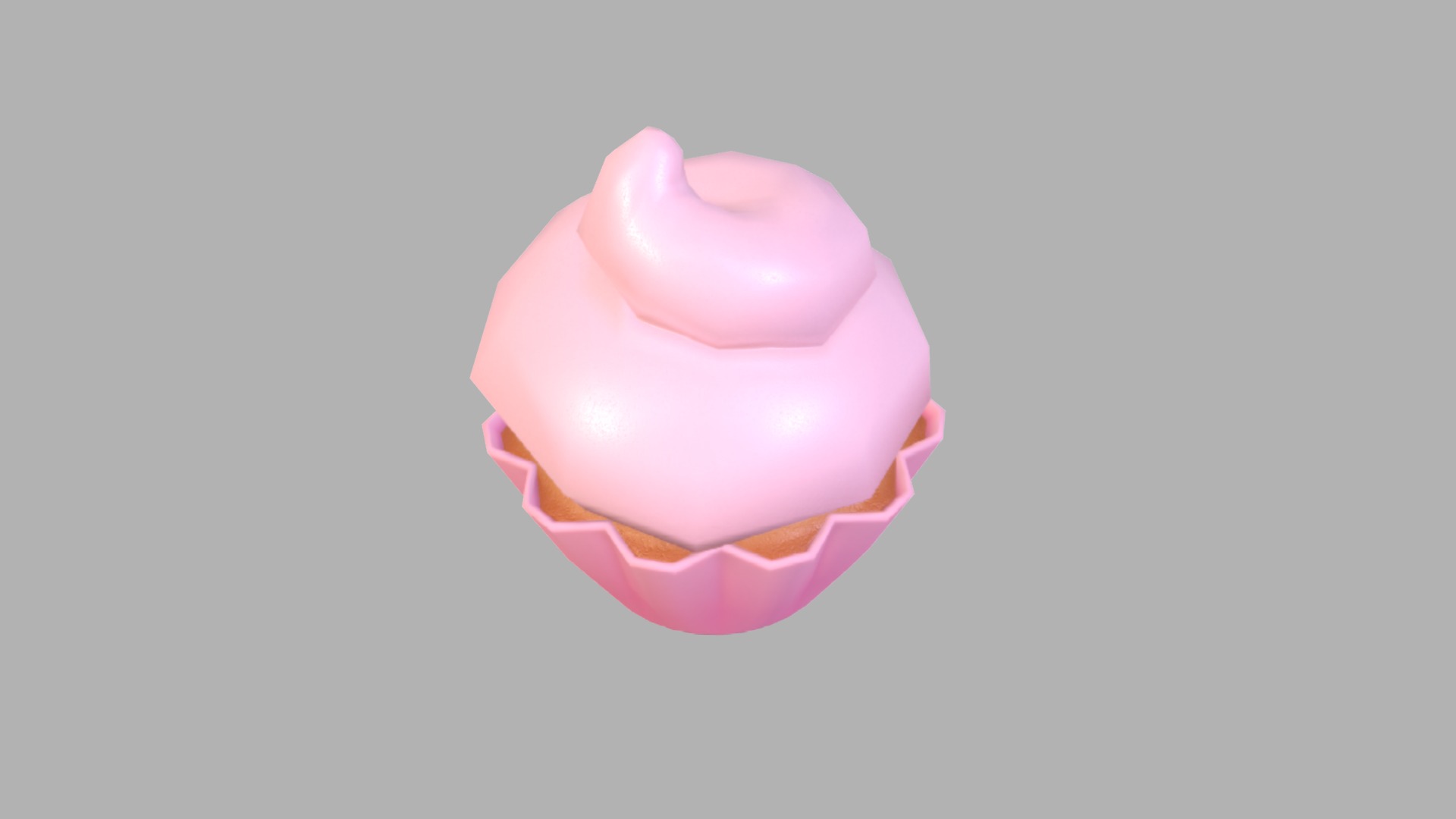 3D model Cupcake - This is a 3D model of the Cupcake. The 3D model is about a pink object with a white background.
