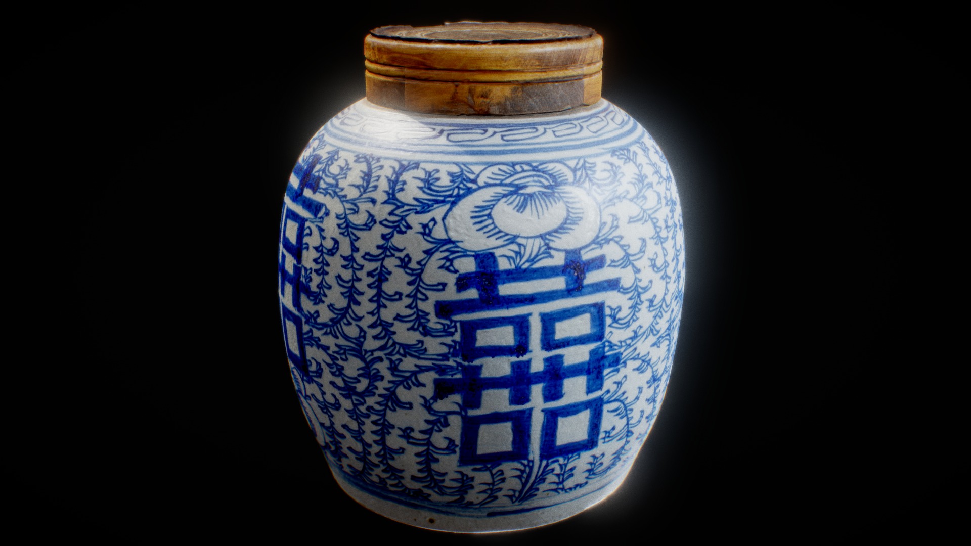 3D model Vase Chinese - This is a 3D model of the Vase Chinese. The 3D model is about a blue and white vase.