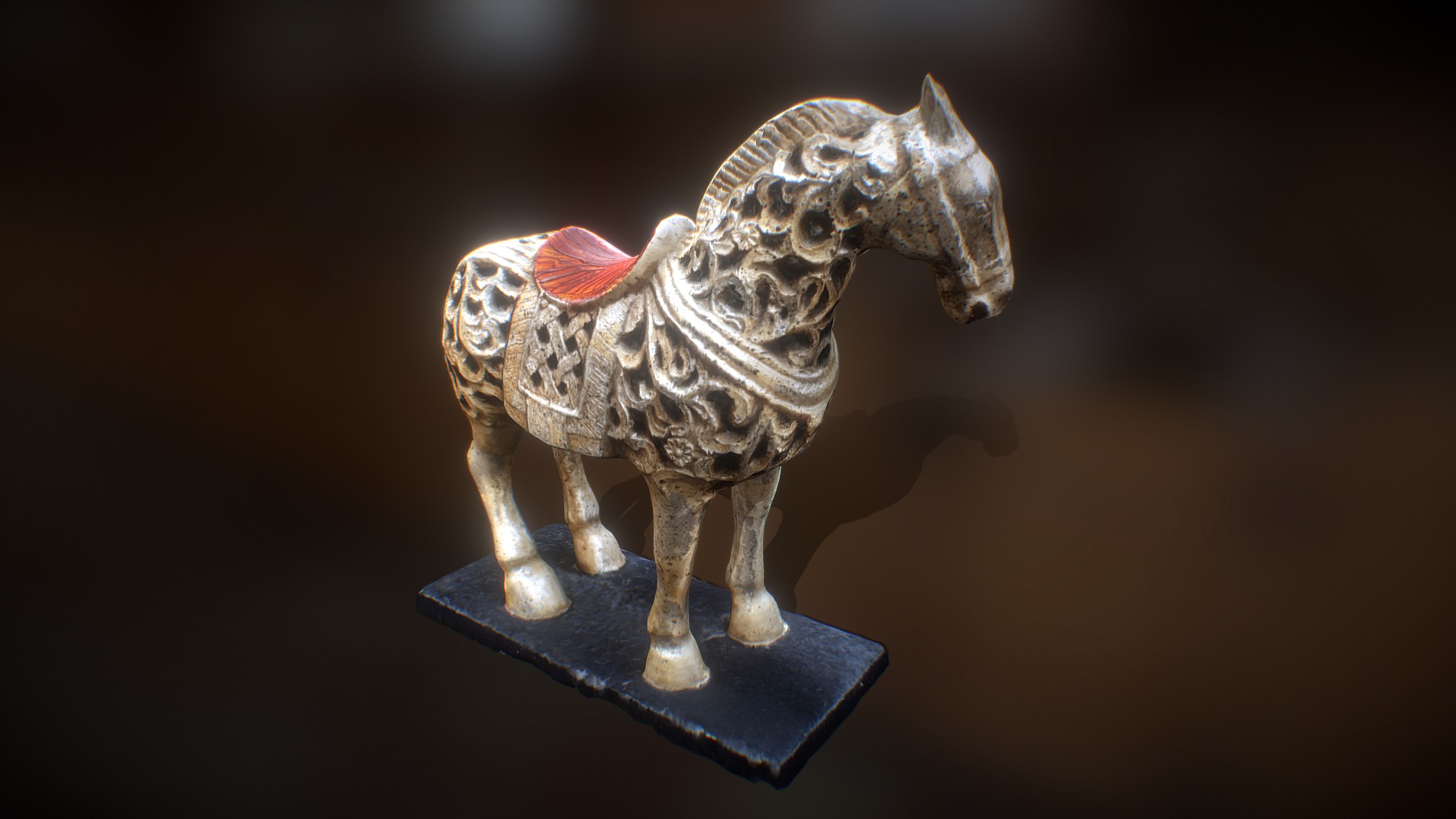 3D model Horse sculpture retopo photogrammetry scan - This is a 3D model of the Horse sculpture retopo photogrammetry scan. The 3D model is about a statue of a horse.