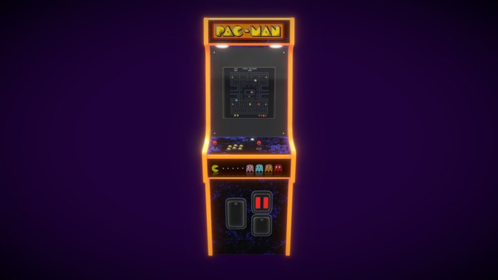 Pac Man Arcade Machine 3D Model