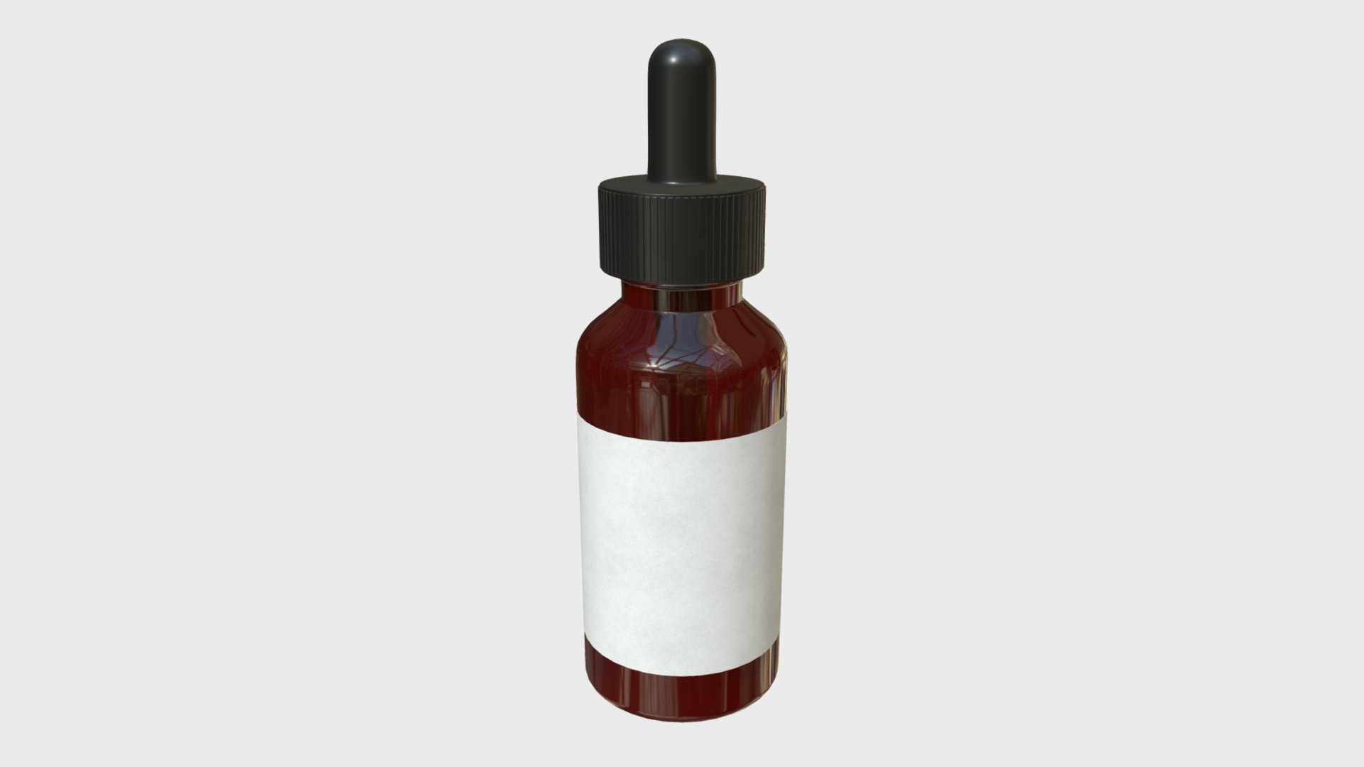3D model Dropper bottle with liquid and label - This is a 3D model of the Dropper bottle with liquid and label. The 3D model is about a bottle of liquid.