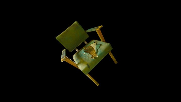 Ruined Green Chair 3D Model