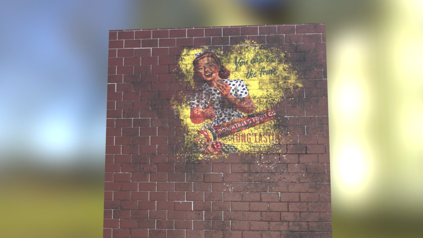 Vintage Brick Wall Advert.