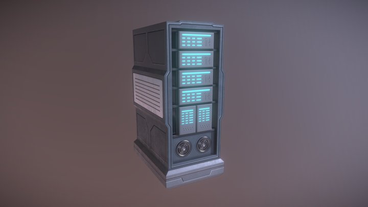 Sci Fi Server Rack 3D Model