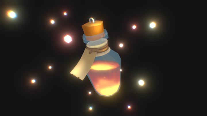 Fire magic potion. Prop 3D Model