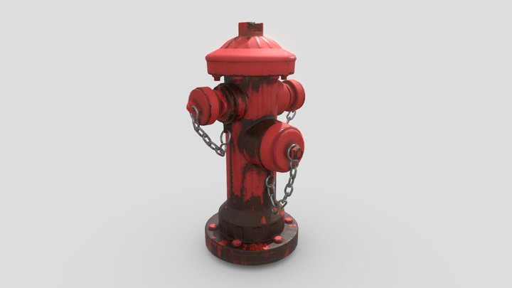 Fire Hydrant texturing exercise 3D Model