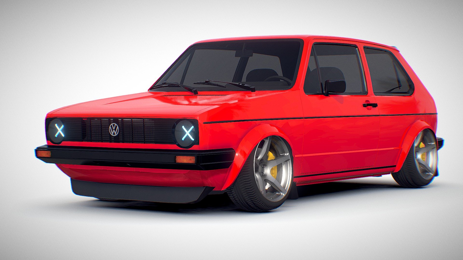 Volkswagen Golf mk1 Tuning Download Free 3D model by Black Snow 191d490 Sketchfab