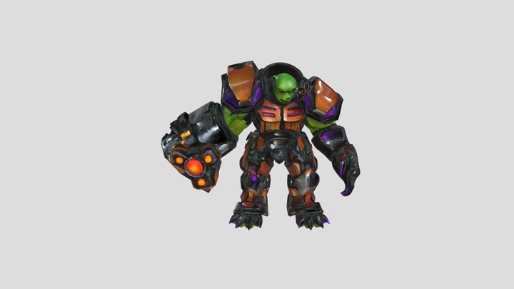 Armored green orc warrior