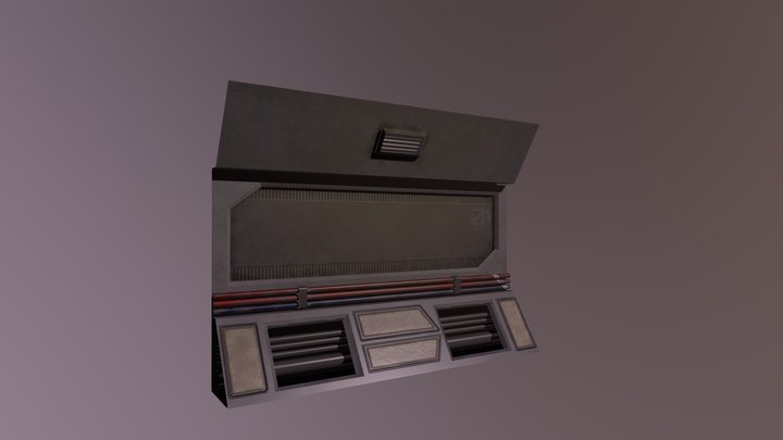 Cartoon Space Station Modular piece 3D Model