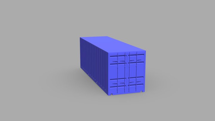 Low Poly Cargo Container 3D Model