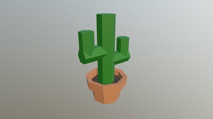 Cactus In A Pot 3D Model
