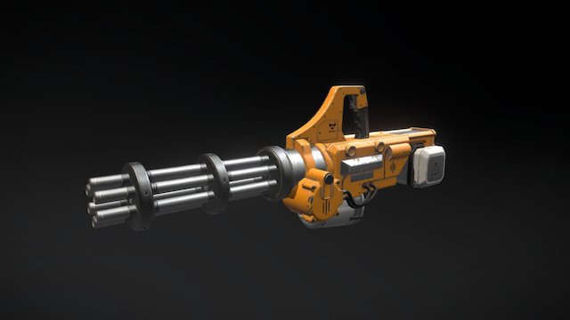 Six-barreled Machinegun 3D Model