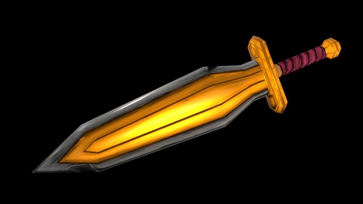 Handpainted sword 3D Model
