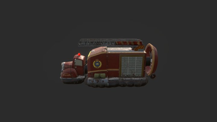Camion de Pompier DieselPunk 3D Model