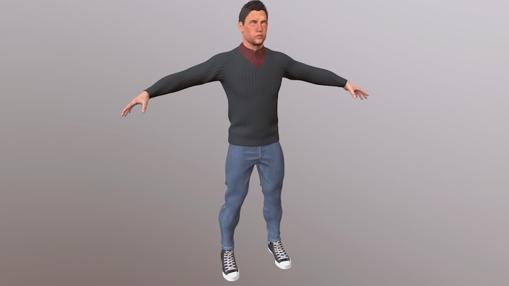 Network Rail Drunk Character 3D Model