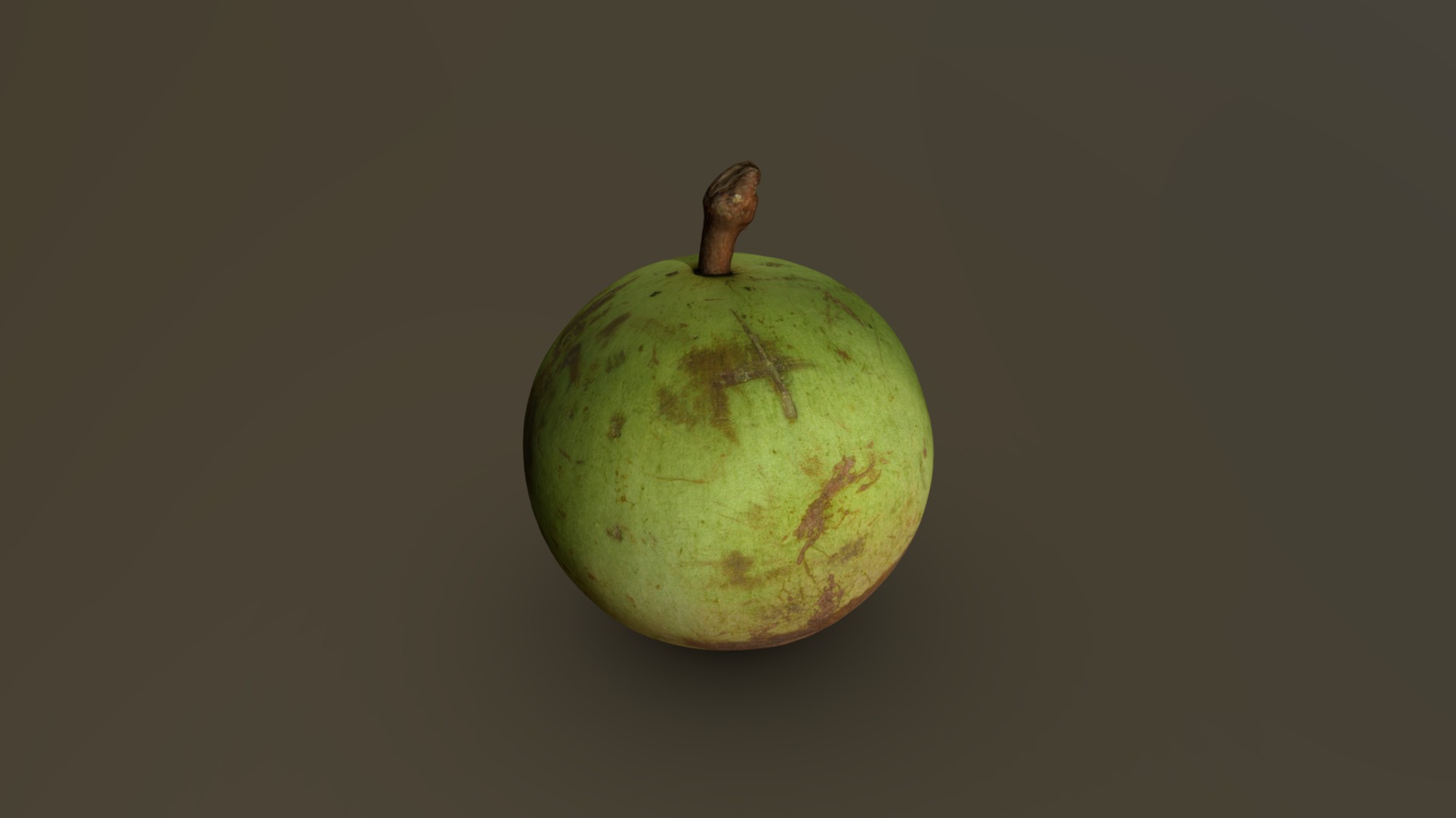 3D model Star Apple 01 - This is a 3D model of the Star Apple 01. The 3D model is about a green pear on a black background.