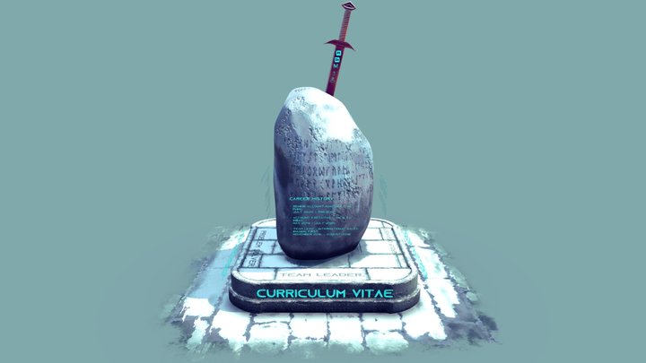 My CV in 3D - the sword in the stone. 3D Model