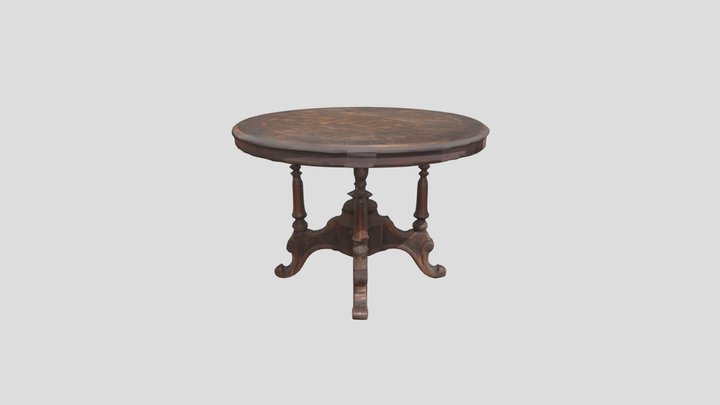 Antique Wooden Table 3D Model