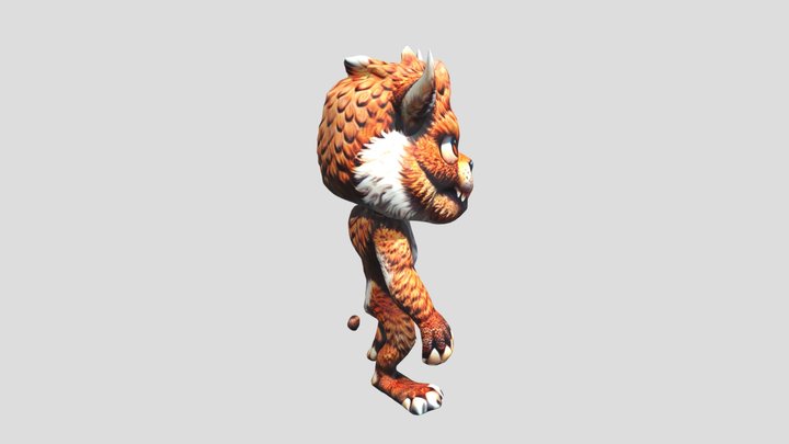a_cute_furry_brown_monster L 3D Model
