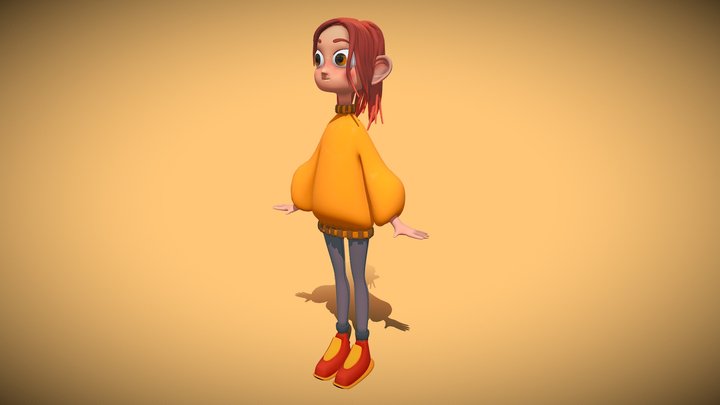 Cartoonish Female – Stylized Girl | Unity&Unreal – Modello 3D gratuito STL