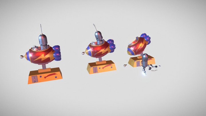 Draftpunk HW #8 3 versions [Rocket robot] 3D Model