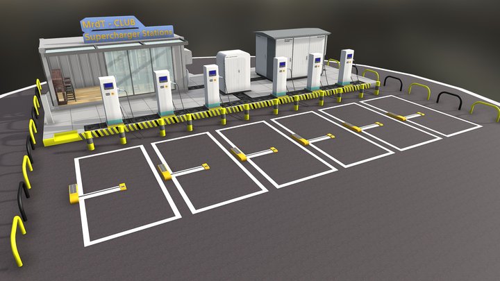 New energy vehicle charging station - 新能源车充电站 – Kostenloses 3D-Modell STL