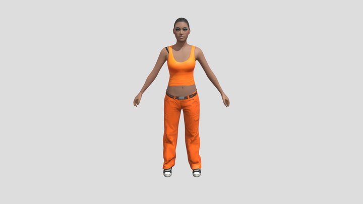 Female Prisoner (Low poly Game ready) 3D Model
