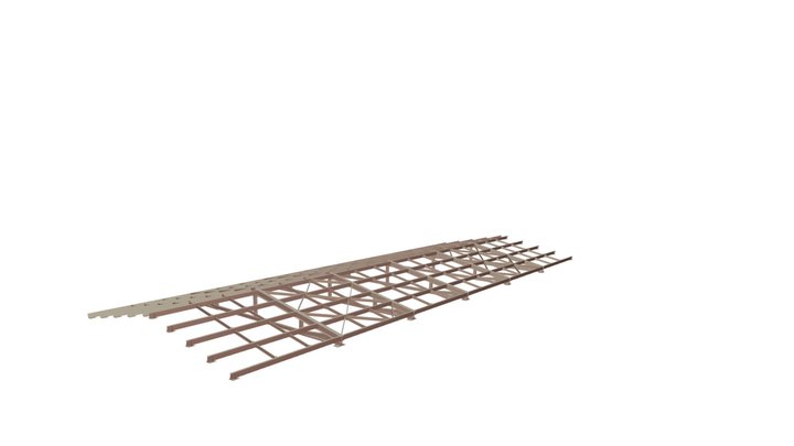 00627-3 Кровля корпуса Framework roof 3D Model