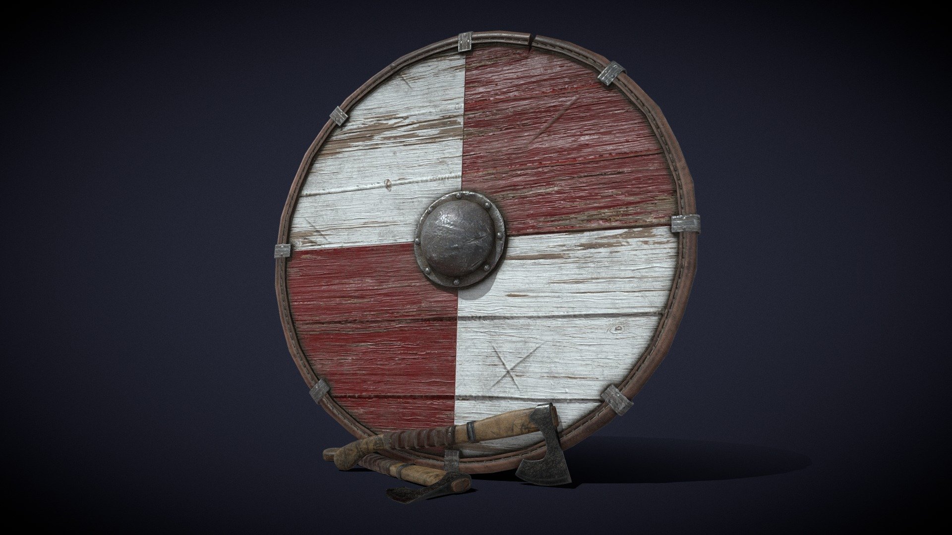 Viking's shield and axe