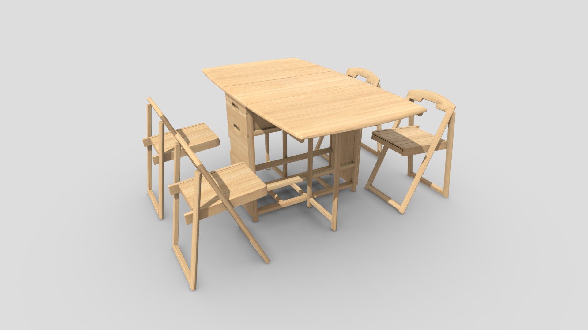 Solid Wood Expandable Multi Table Set - Buy Royalty Free 3D model by ...
