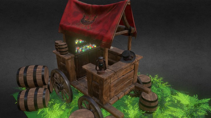 Medieval Merchant Cart – Free 3D Model STL