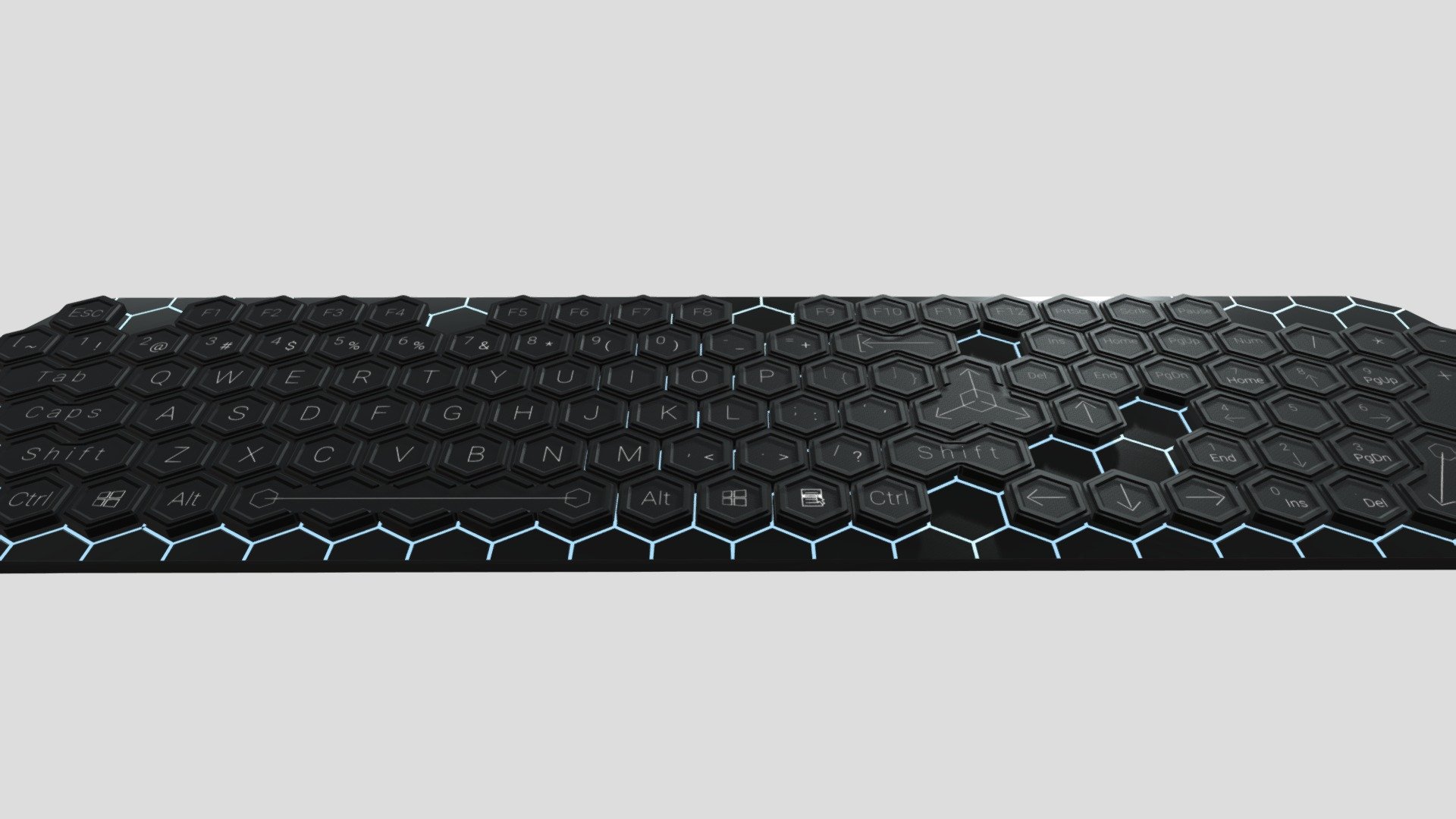 Hexagon01 Keyboard 3D model by skier3d [193b19c] Sketchfab