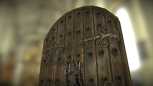 Medieval wooden gate 3D Model
