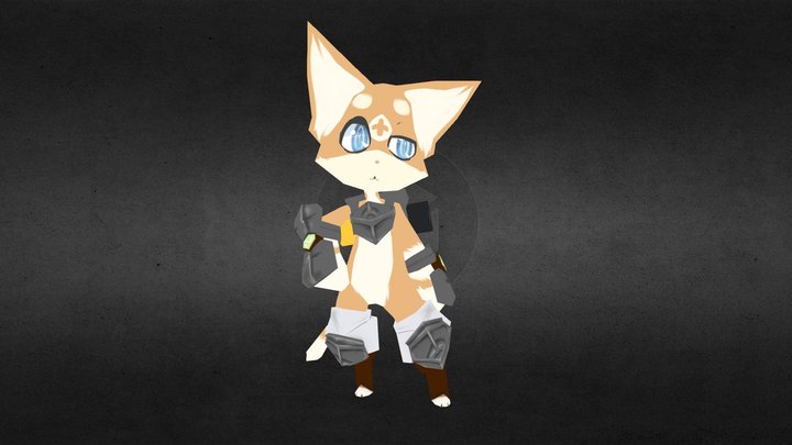 Battery Cat Posed 3D Model