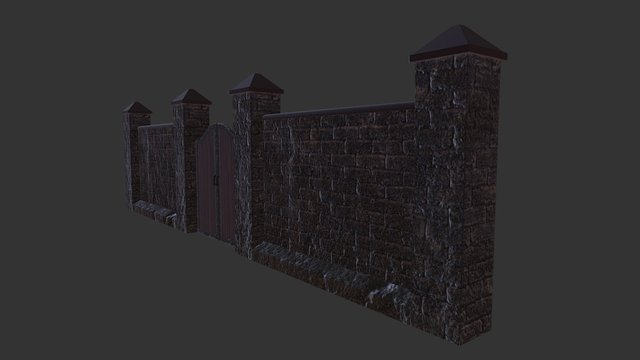 Stone Fence 3D Model